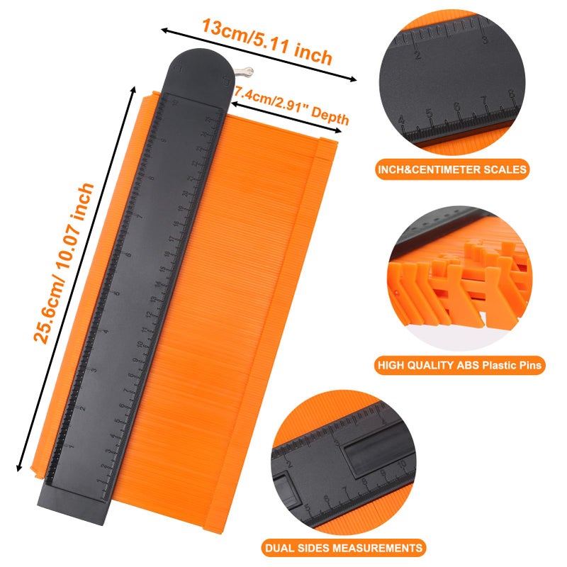 MECHEER 10 Inch Super Gauge Shape and Outline Tool  Contour Gauge Profile Tool with Lock  Measuring Tools Shape Duplicator Woodworking Tools - Image 3